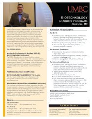 BIOTECHNOLOGY - UMBC