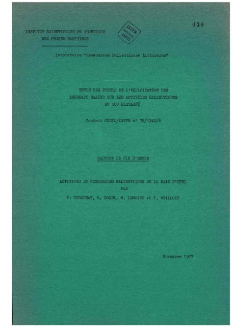 Étude des effets de l'exploitation des agrégats ... - Archimer - Ifremer