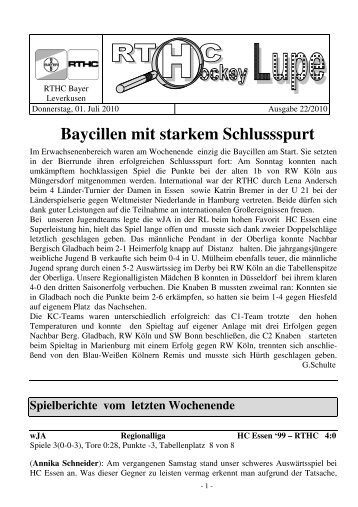 Baycillen mit starkem Schlussspurt - SportBund Leverkusen eV