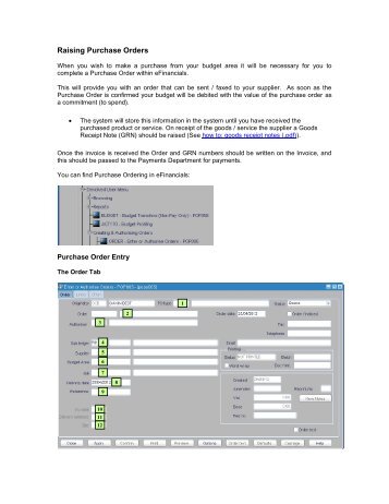 Purchase Order Entry - Staffcentral