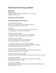 Publication list for Bengt Sandblad - Uppsala universitet