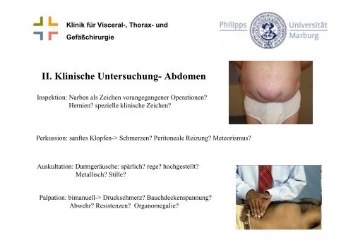 und Gefäßchirurgie II. Klinische Untersuchung