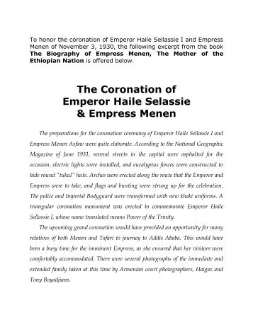 The Coronation of Emperor Haile Selassie & Empress ... - RasTa Ites
