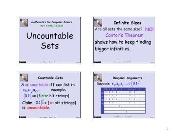 Uncountable Sets - courses - MIT