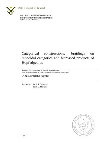 Categorical constructions, braidings on monoidal categories ... - VUB