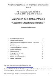 Assembler/Rechnerarchitektur - Informatik