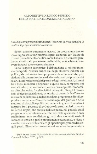 7. Gli obiettivi di lungo periodo della politica ... - Unitus DSpace