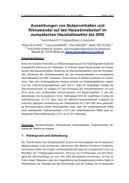 Auswirkungen von Nutzerverhalten und Klimawandel auf den ... - EEG