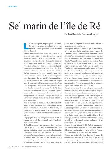 Sel marin de l'île de Ré - L'Actualité Poitou-Charentes