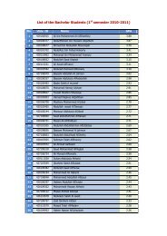 List of the Bachelor Students (1st semester 2010-2011) - KSU