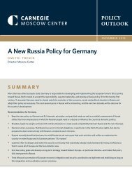 A New Russia Policy for Germany - Carnegie Endowment for ...