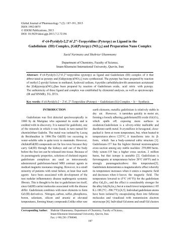 4'-(4-Pyridyl)-2,2':6',2"-Terpyridine (Pyterpy) as Ligand in the ...