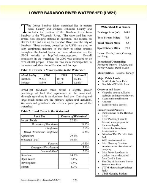 Lower Baraboo River - Wisconsin Department of Natural Resources