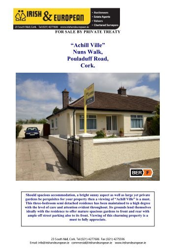 “Achill Ville” Nuns Walk, Pouladuff Road, Cork. - MyHome.ie