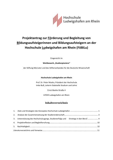 Projektantrag der Hochschule Ludwigshafen am Rhein (PDF)
