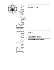 Presidio Trust - The Center for Regulatory Effectiveness