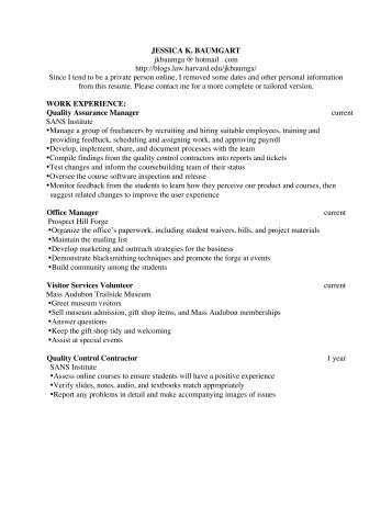 long resume - Weblogs at Harvard Law School - Harvard University