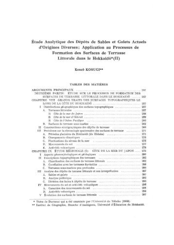 Ètude Analytique des Deptits de Sables et Galets Actuels d ... - TOUR