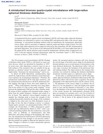 A miniaturized biconvex quartz-crystal microbalance with large ...