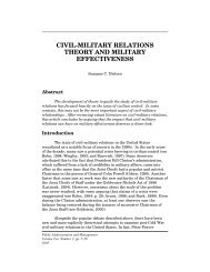 civil-military relations theory and military effectiveness - E-Journal