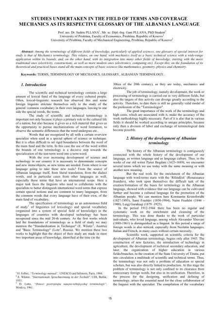 studies undertaken in the field of terms and coverage mechanics as ...