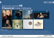 Classical new release - Harmonia Mundi UK Distribution