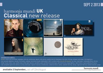 Classical new release - Harmonia Mundi UK Distribution