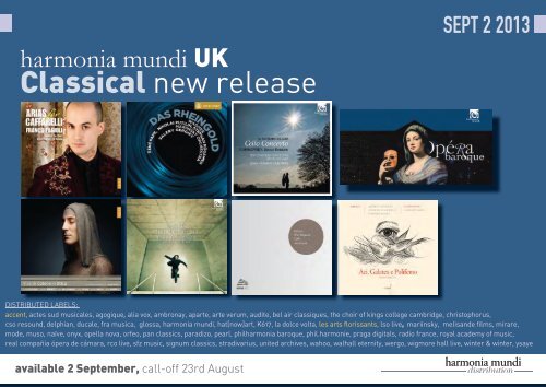 Classical new release - Harmonia Mundi UK Distribution