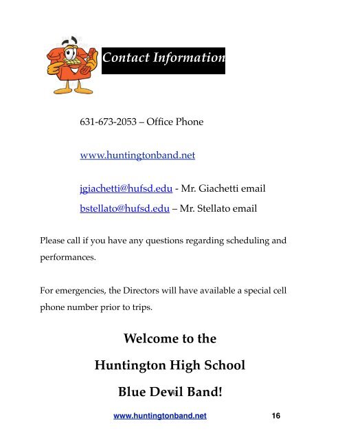 Blue Devil Band Handbook - Huntington Union Free School District
