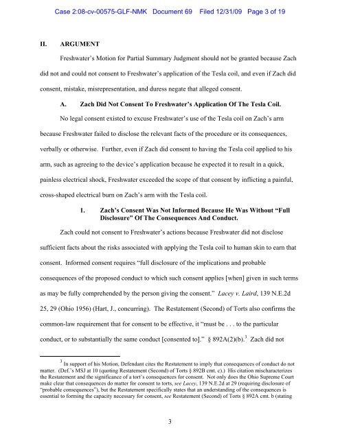 Plaintiffs' memorandum in opposition to Defendant's motion for ...