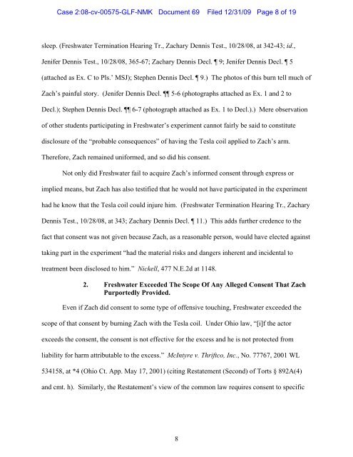 Plaintiffs' memorandum in opposition to Defendant's motion for ...