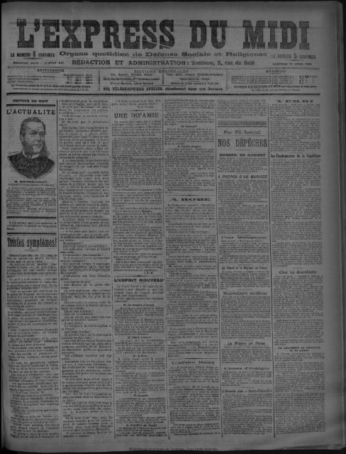 27 avril 1894 - Presse régionale