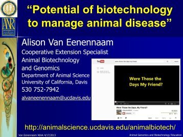 “Potential of biotechnology to manage animal disease”
