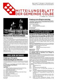 Mitteilungsblatt Nr. 11 vom 24. Mai 2013 - Gemeinde Cölbe