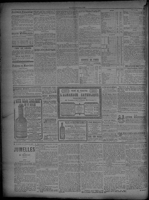 FIL TÉLÉGRAPHIQUE SPÉCIAL Samedi 7 Décembre 1907.