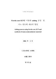 Ferrite core ICP를 이용한 ashing 공정 및 나노 반도체 재료의 합성