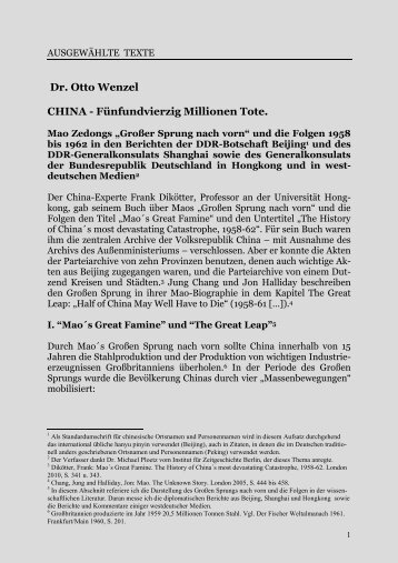 Dr. Otto Wenzel CHINA - Fünfundvierzig ... - Gedenkbibliothek