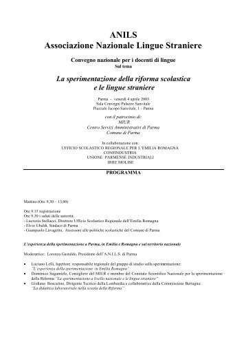 ANILS Associazione Nazionale Lingue Straniere - Archivio Pubblica ...