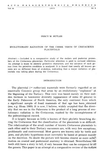 The placental - Acta Palaeontologica Polonica