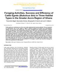 Foraging Activities, Success and Efficiency of Cattle Egrets ...