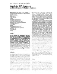 Neandertal DNA Sequences and the Origin of Modern Humans