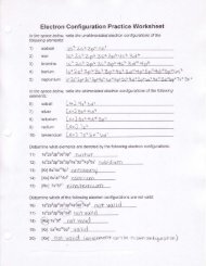 Electron Configuration and Notation Answers