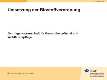 Vortrag Biostoffverordnung