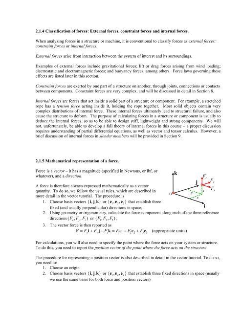 Chapter 2 Review of Forces and Moments - Brown University