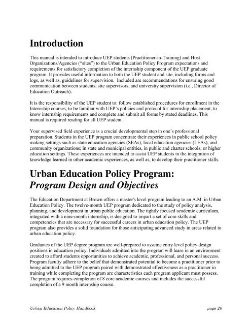 UEP Handbook.pdf - Brown University