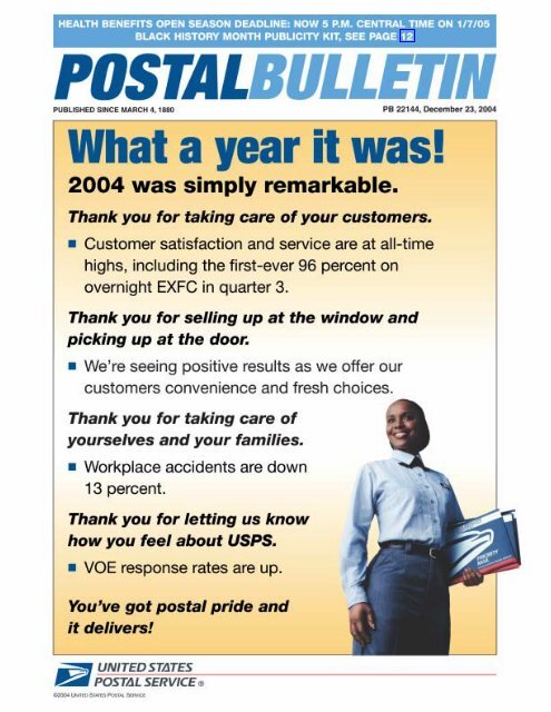 Postal Bulletin 22144 - December 23, 2004 - USPS.com