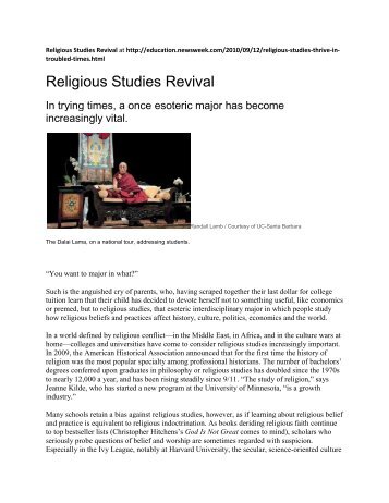 Religious Studies Revival