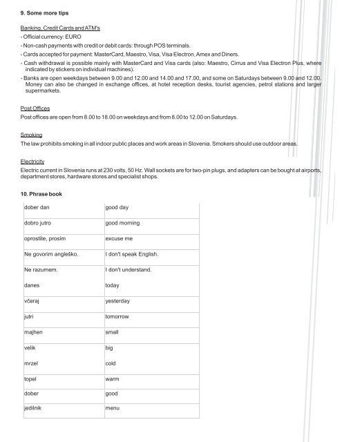 PRACTICAL INFORMATION BOOKLET - Shrani.si