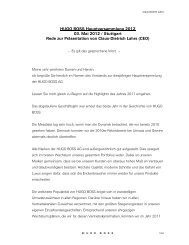 Reorganization Of The Creative And Brand Hugo Boss Ag