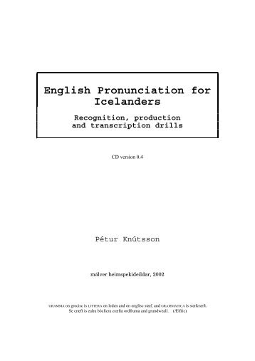 English Pronunciation for Icelanders